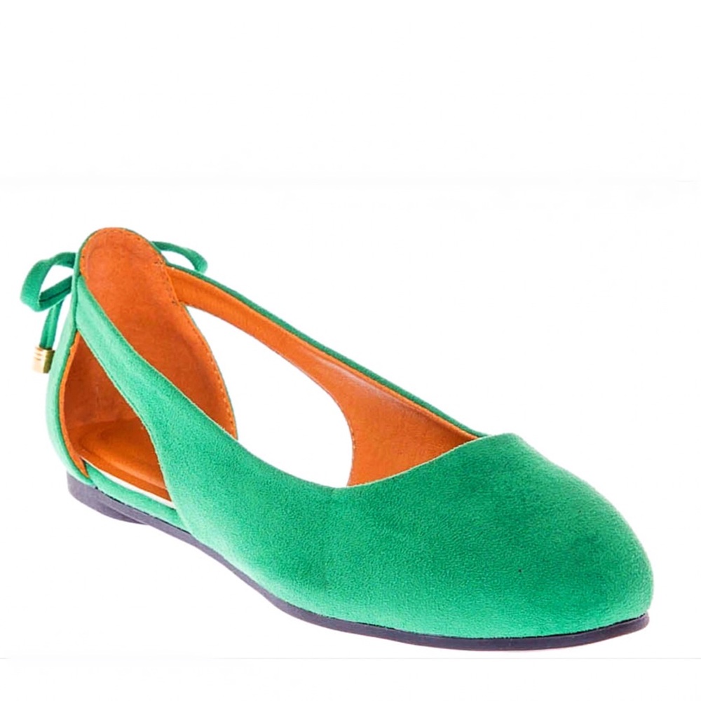 1 Left! Nature Brz Green open side ballerina flat - Picture 5 of 8